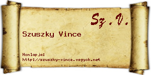 Szuszky Vince névjegykártya